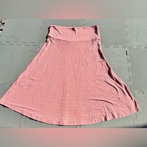 Gap Womens Knit A-Line Midi Skirt Comfortable Casual Everyday Style Pink/gray -S